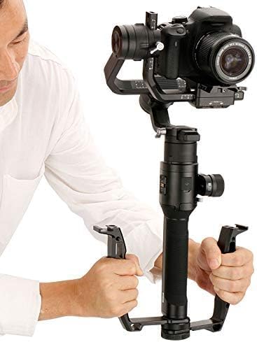 DH03 Handheld Gimbal Grip with Cold Shoe for Mounting Monitors, Microphones, LED Light etc Compatible with DJI Ronin-S, Ronin SC 2, Zhiyun Weebill LAB, Crane 2, Plus, Moza Air Mini Dual Grip