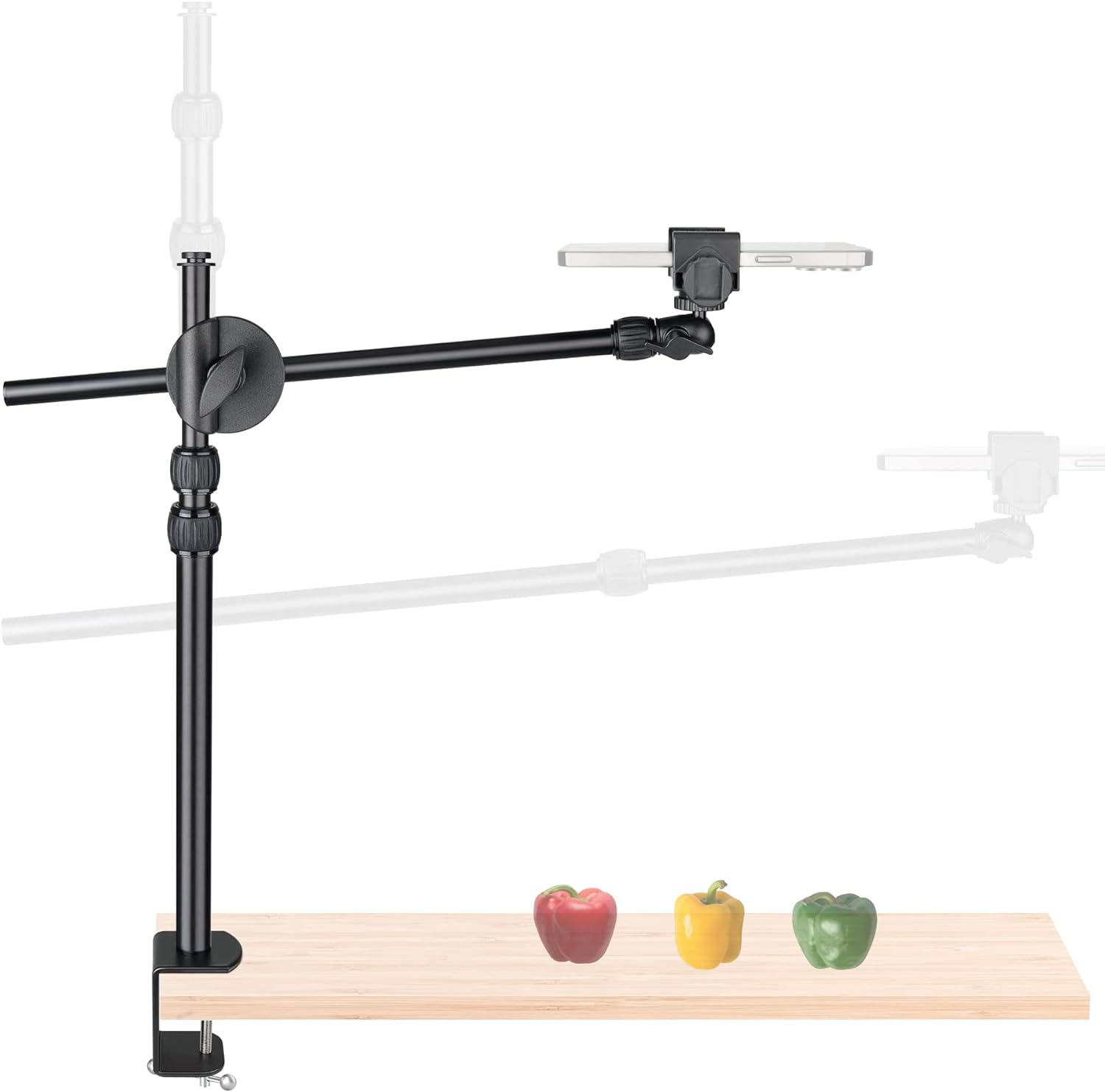 2in1 Ergonomic Portable Action Camera+Smartphone SYN Hand Grip Stabilizer Combo Mount Video Vlogging Rig Holder Kit for GoPro iPhone Interview Travel YouTube Tiktok Streaming-Mic+Light Adapter