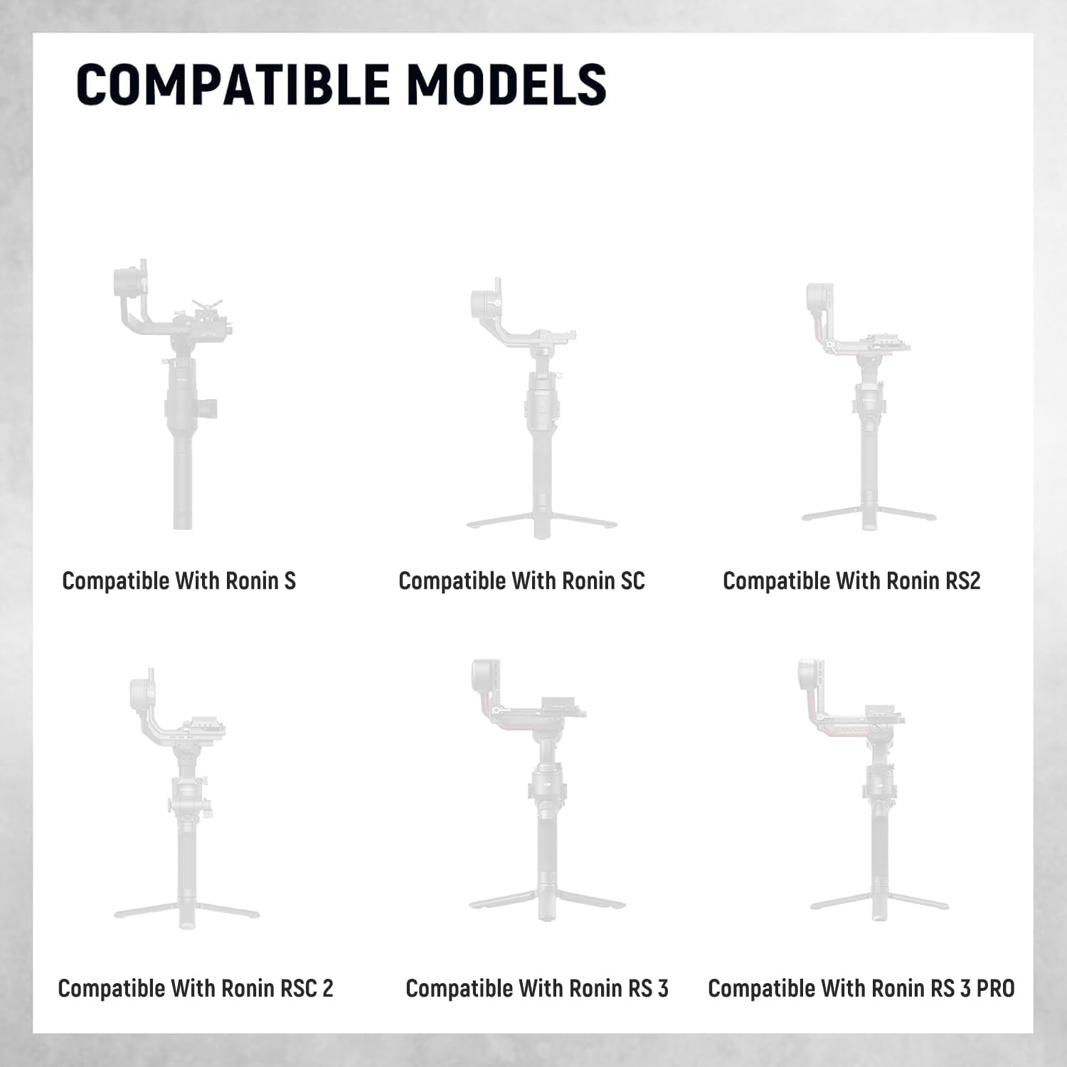 NEEWER Dual Handgrip Compatible with DJI RS4 RS4 Pro RS3 RS3 Pro RS2 RSC2 Ronin S SC Gimbal, Dual Handle Kit with 2 Mini NATO Rails, Quick Release NATO Clamps, 1/4" & 3/8" Threads, GA006