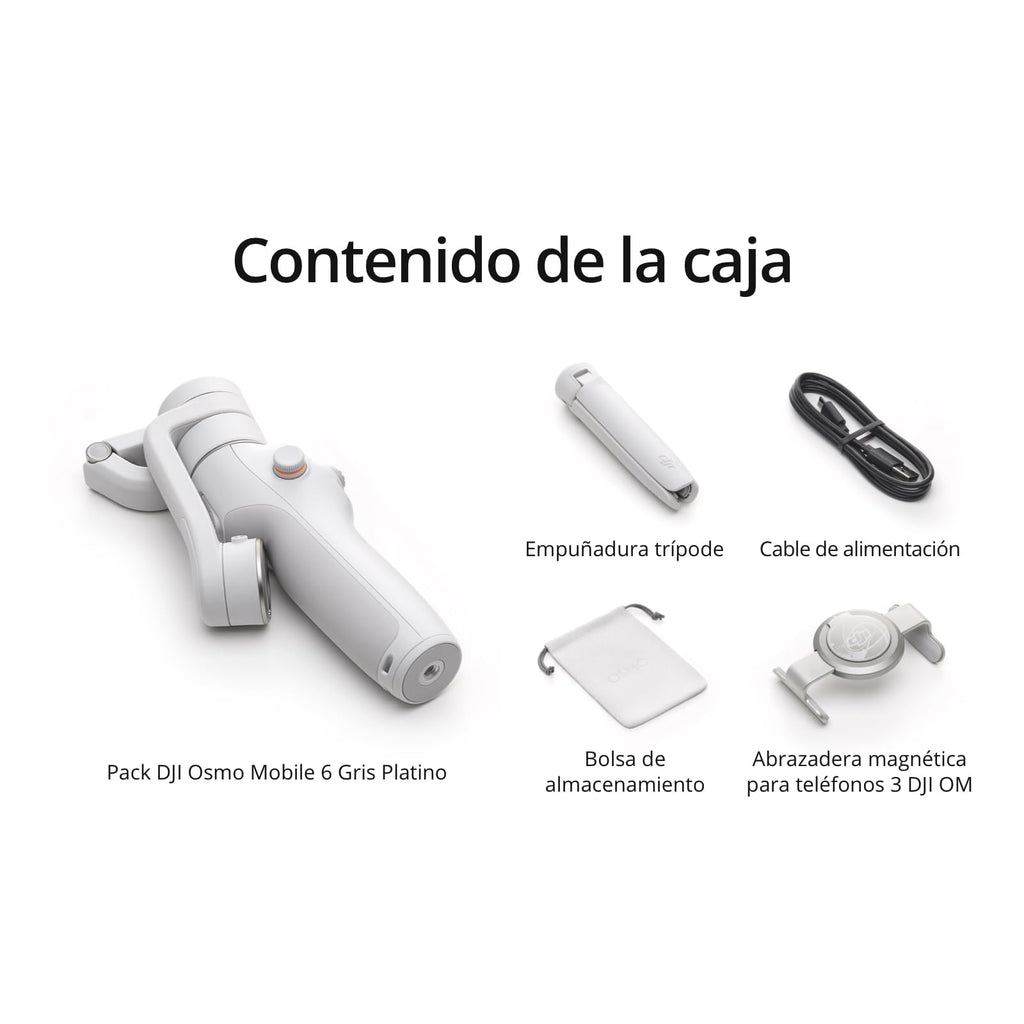 DJI Osmo Mobile 6 Gimbal Stabilizer for Smartphones, 3-Axis Phone Gimbal, Built-In Extension Rod, Object Tracking, Portable and Foldable, Vlogging Stabilizer, YouTube TikTok, Slate Gray