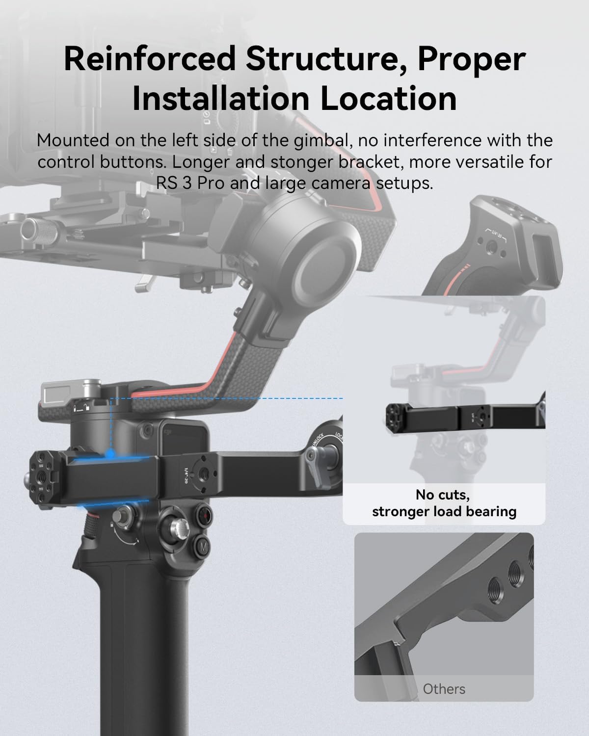 SmallRig Adjustable Sling Handgrip Gimbal Sling Handle for DJI RS 4 Mini, RS 4, RS 4 Pro, RS 3 Mini, RS 3, RS 3 Pro, RS 2, RSC 2, 17.6lb Load, Ergonomic Grip for Low Angle Shots, w/QD Socket