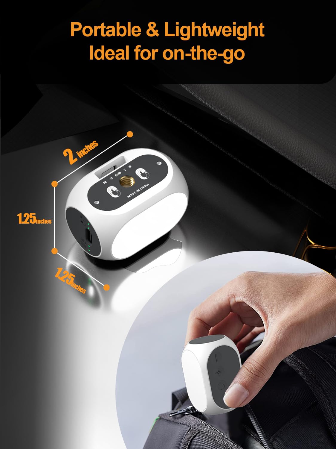 Magnetic Light for DJI Gimbal Small Video Light for Gimbal - USB-C Rechargeable, 3 Modes, 10 Brightness Levels, Compact DJI Light Attachment