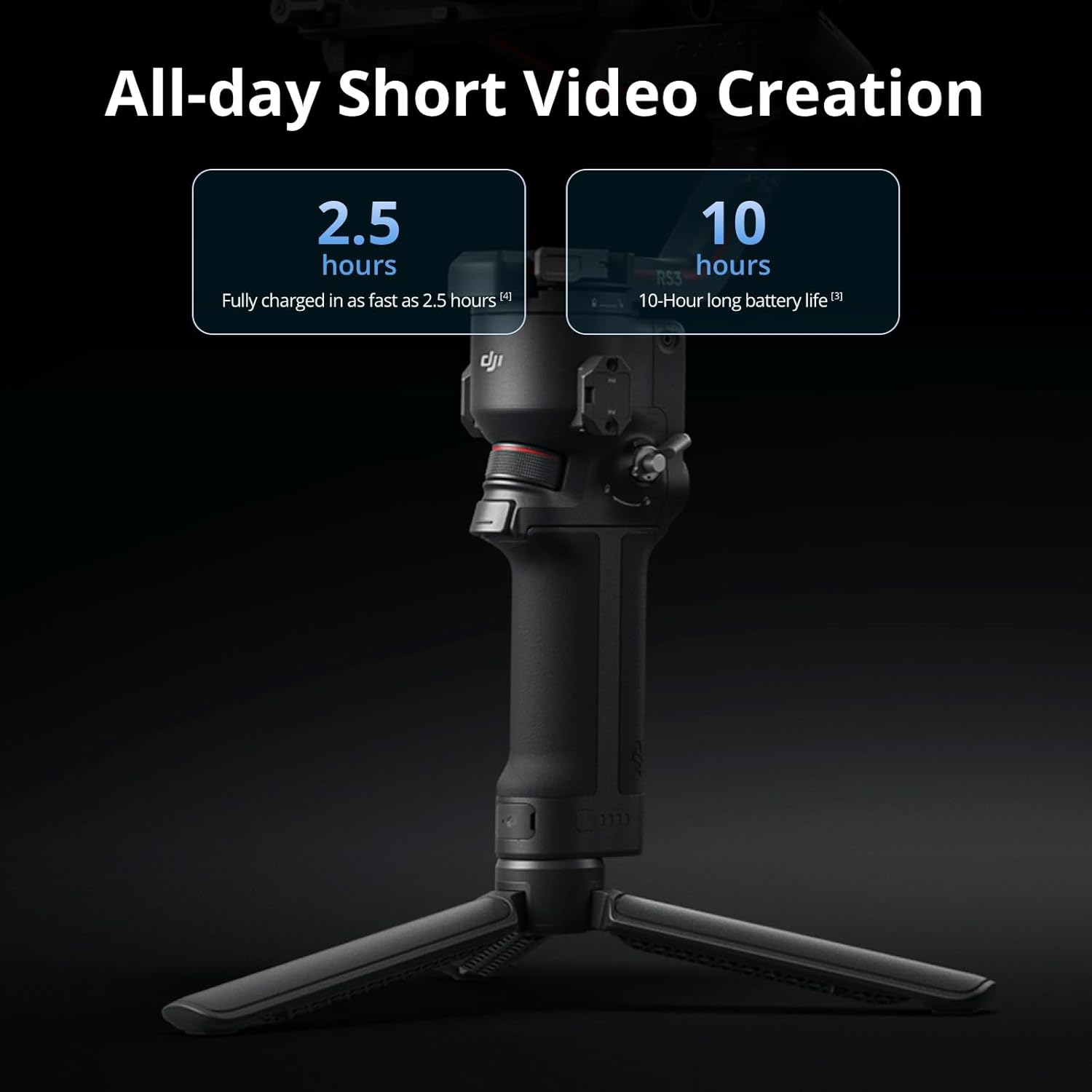 DJI RS 3 Mini, 3-Axis Gimbal Stabilizer for Cameras Canon/Sony/Panasonic/Nikon/Fujifilm, 2 kg (4.4 lbs) Tested Payload, Camera Stabilizer, Camera Gimbal with Native Vertical Shooting
