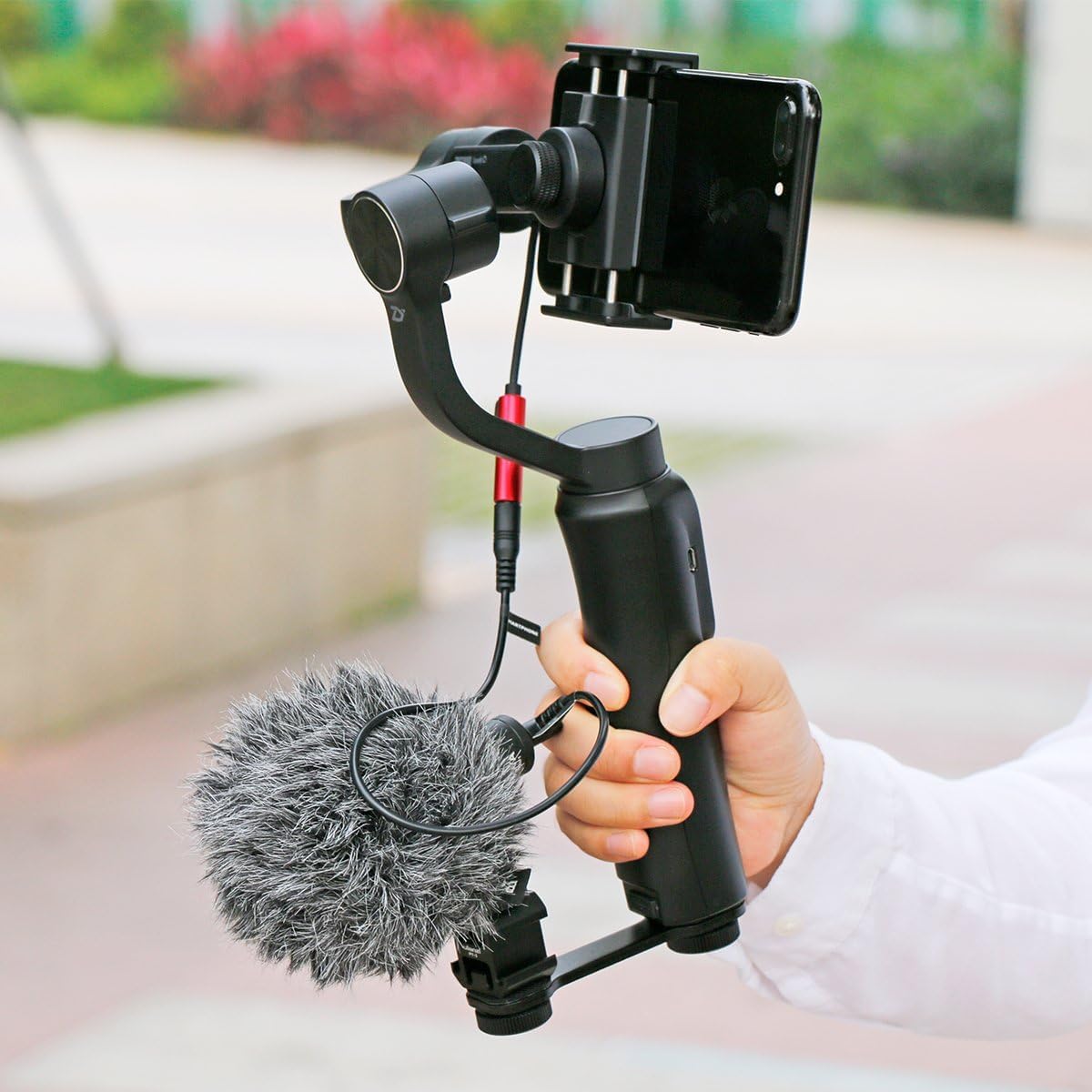 ULANZI PT-3 Triple Cold Shoe Mounts Plate Microphone Led Video Light Extension Bracket Microphone Stand Rig Compatible for DJI OSMO Mobile 3 2 OM 4 Zhiyun Smooth 4/Feiyu Vimble 2 Gimbal Stabilizer
