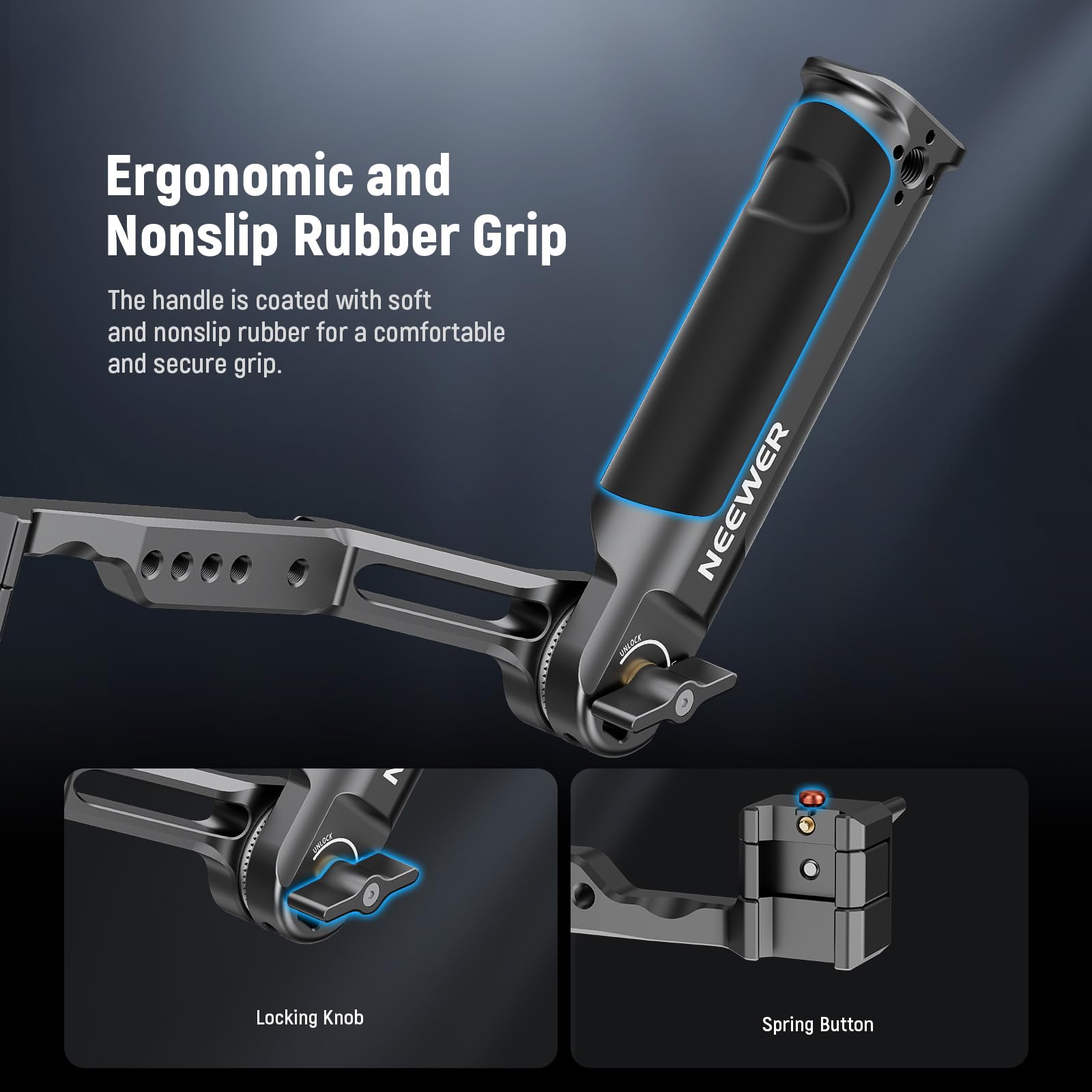NEEWER Adjustable Sling Handle Grip Compatible with DJI Ronin RS4 RS3 Mini RS 3 Pro RS 2 RSC 2 Gimbal Stabilizer for Low Angle Shot, Max Load 13.2lb, ST49