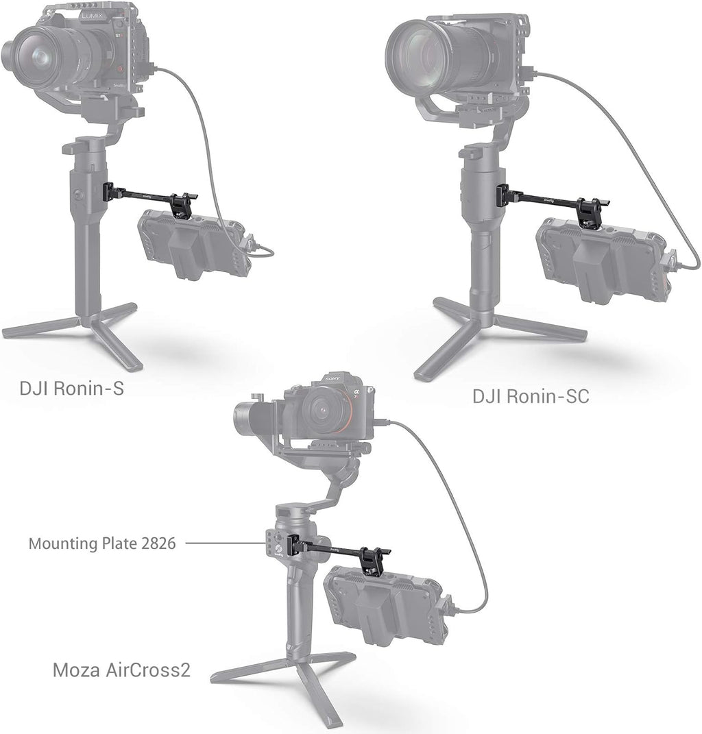 SMALLRIG Adjustable Camera Monitor Mount for DJI Ronin-S/Ronin-SC & ZHIYUN Crane 2S/Crane 3/3S/WEEBILL-S & MOZA AirCross 2 Gimbals - 2889