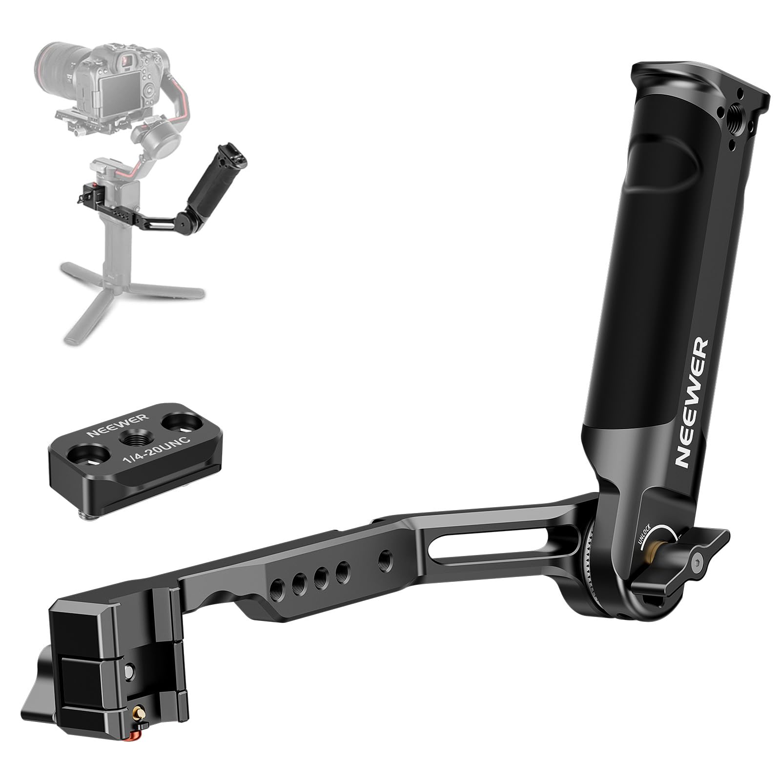 NEEWER Adjustable Sling Handle Grip Compatible with DJI Ronin RS4 RS3 Mini RS 3 Pro RS 2 RSC 2 Gimbal Stabilizer for Low Angle Shot, Max Load 13.2lb, ST49