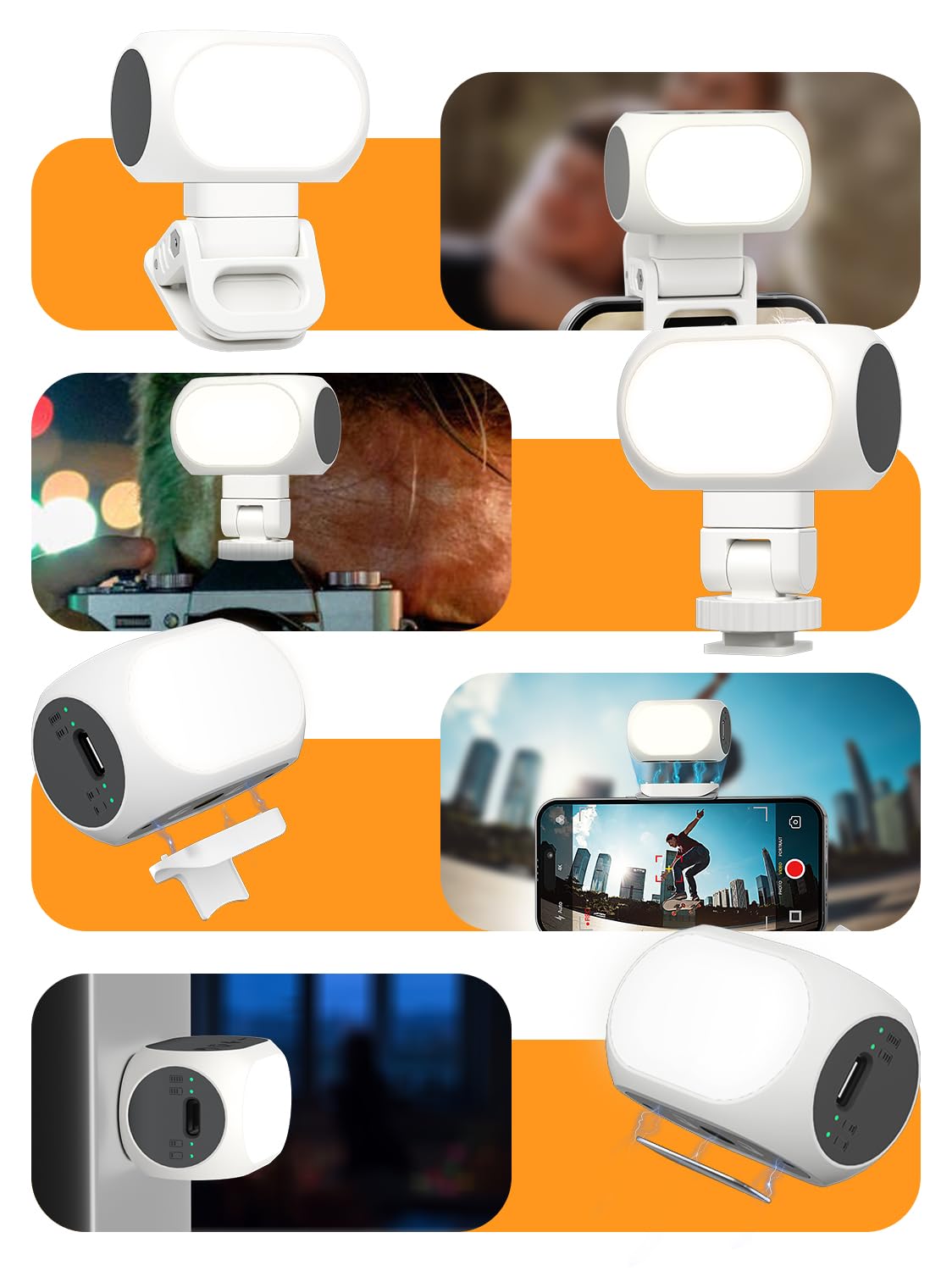 Magnetic Light for DJI Gimbal Small Video Light for Gimbal - USB-C Rechargeable, 3 Modes, 10 Brightness Levels, Compact DJI Light Attachment