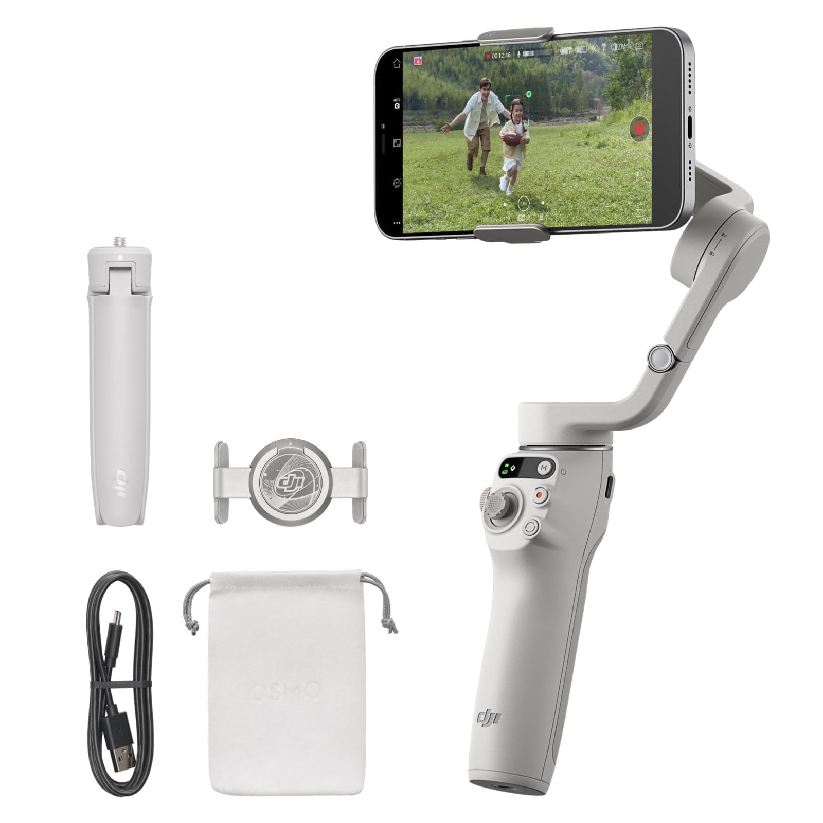 DJI Osmo Mobile 6 Gimbal Stabilizer for Smartphones, 3-Axis Phone Gimbal, Built-In Extension Rod, Object Tracking, Portable and Foldable, Vlogging Stabilizer, YouTube TikTok, Slate Gray