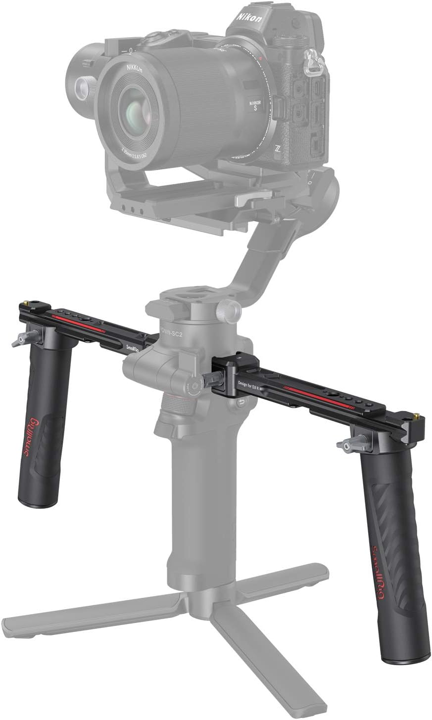 SMALLRIG Dual Handle Handgrip for DJI RS 4 /RS 4 Pro/RS 3 / RS 3 Pro/RS 2 / RSC 2 Gimbal, Gimbal Handle Grip with NATO Rails, Cold Shoe, 1/4"-20 & 3/8"-16 Threaded Holes