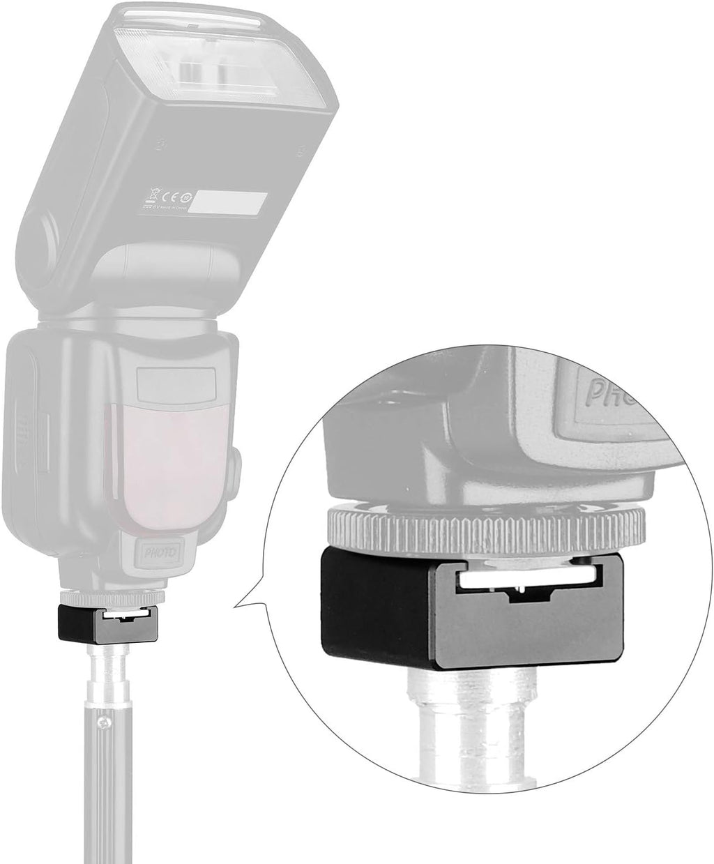 Updated Anwenk Flash Cold Shoe Mount Adapter Flash Shoe Mount Flash Stand Adapter with 1/4"-20 Tripod Screw Thread for Camera Flash Nikon Canon Olympus Panasonic Speedlite Flash, 2Pack