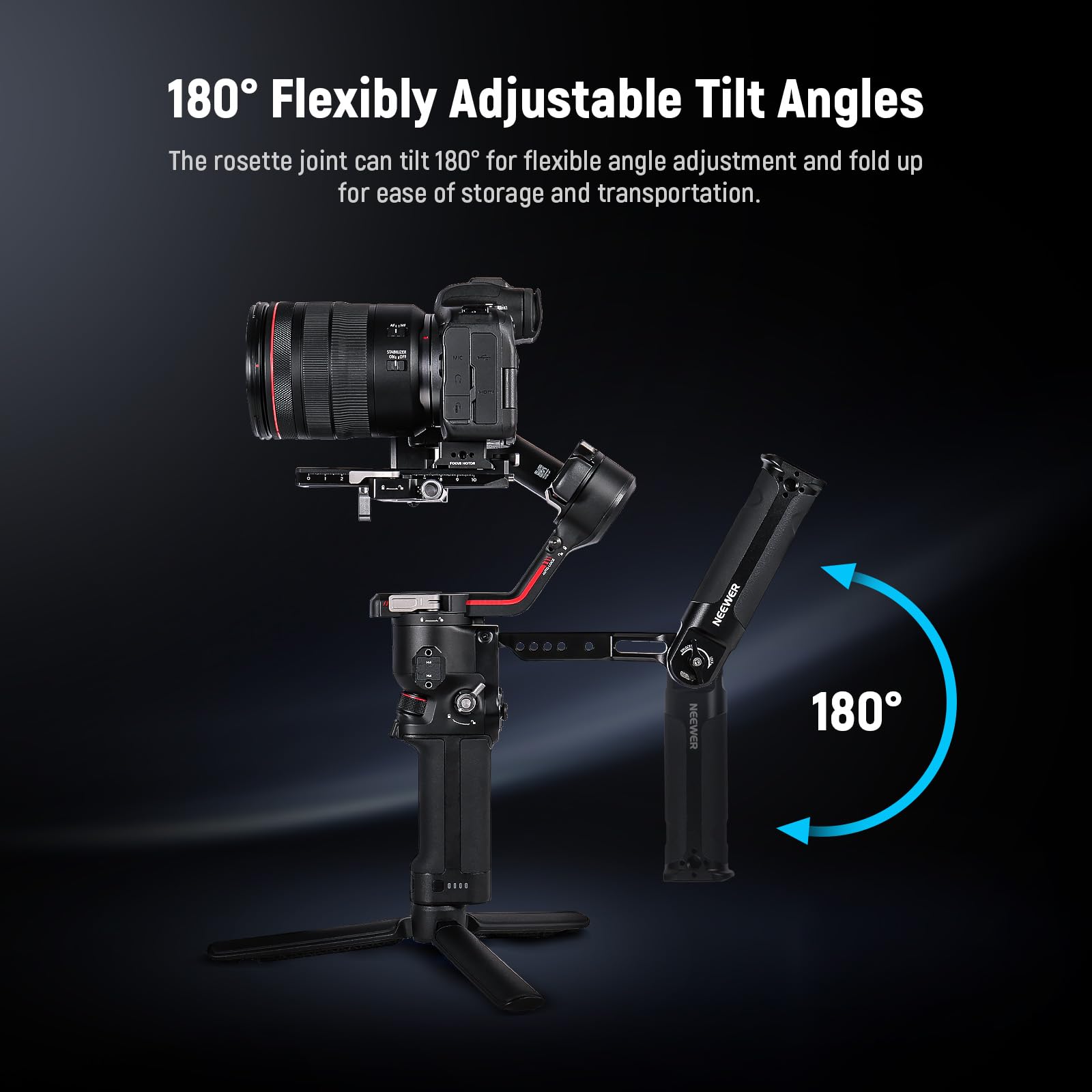NEEWER Adjustable Sling Handle Grip Compatible with DJI Ronin RS4 RS3 Mini RS 3 Pro RS 2 RSC 2 Gimbal Stabilizer for Low Angle Shot, Max Load 13.2lb, ST49