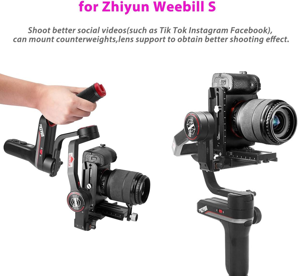 L Bracket Vertical Mount Quick Release Plate for DJI Ronin RSC2 / RS2/ RS3 / S, Zhiyun Weebill S Gimbal, DSLR Camera, Tripod, Monopod