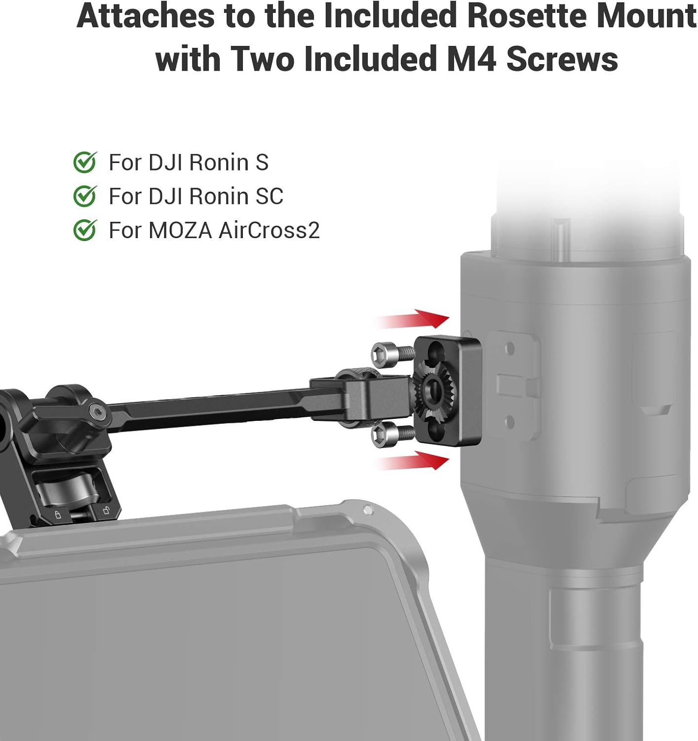 SMALLRIG Adjustable Camera Monitor Mount for DJI Ronin-S/Ronin-SC & ZHIYUN Crane 2S/Crane 3/3S/WEEBILL-S & MOZA AirCross 2 Gimbals - 2889
