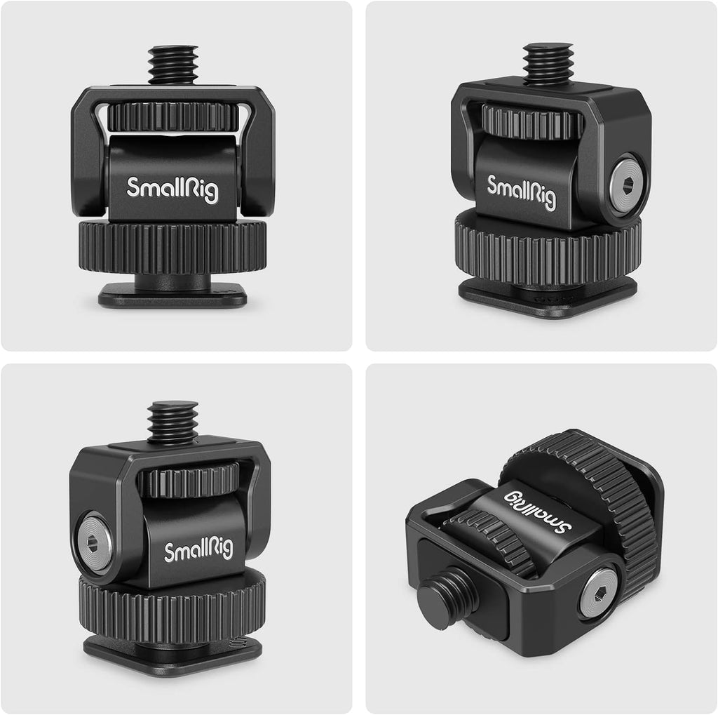 SmallRig 1/4" Mini Ball Head Cold Shoe Mount Adapter with 1/4"-20 Thread for Camera Phone Cage LED Video Light-3577