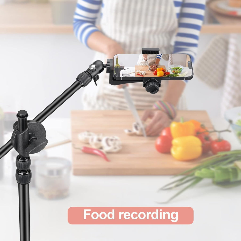 2in1 Ergonomic Portable Action Camera+Smartphone SYN Hand Grip Stabilizer Combo Mount Video Vlogging Rig Holder Kit for GoPro iPhone Interview Travel YouTube Tiktok Streaming-Mic+Light Adapter