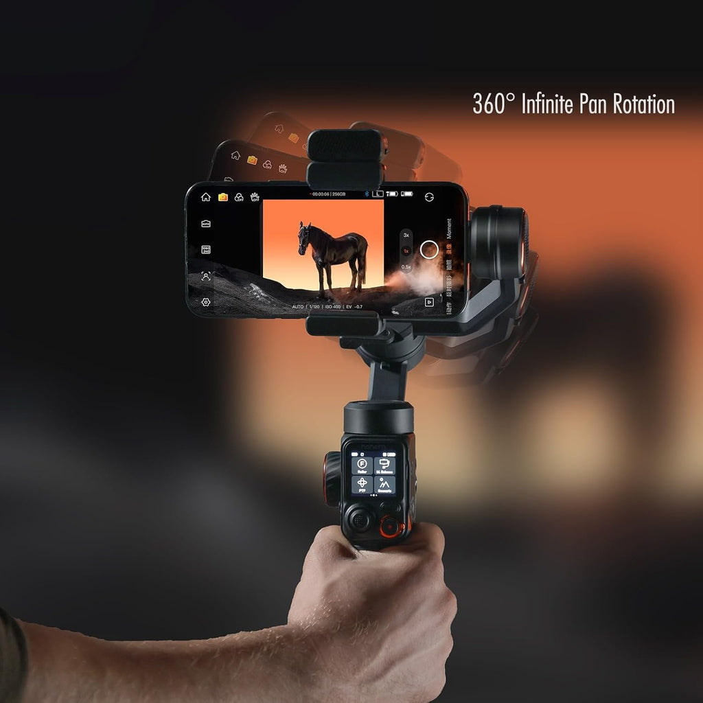 Hohem iSteady M7 Gimbal Stabilizer for iPhone,3-Axis Gimbal for Smartphone w/AI Tracking,Detachable Remote,Extendable Pole,Magnetic Light,Phone Stabilizer for Video Recording - Hohem M6 Kit Upgrade