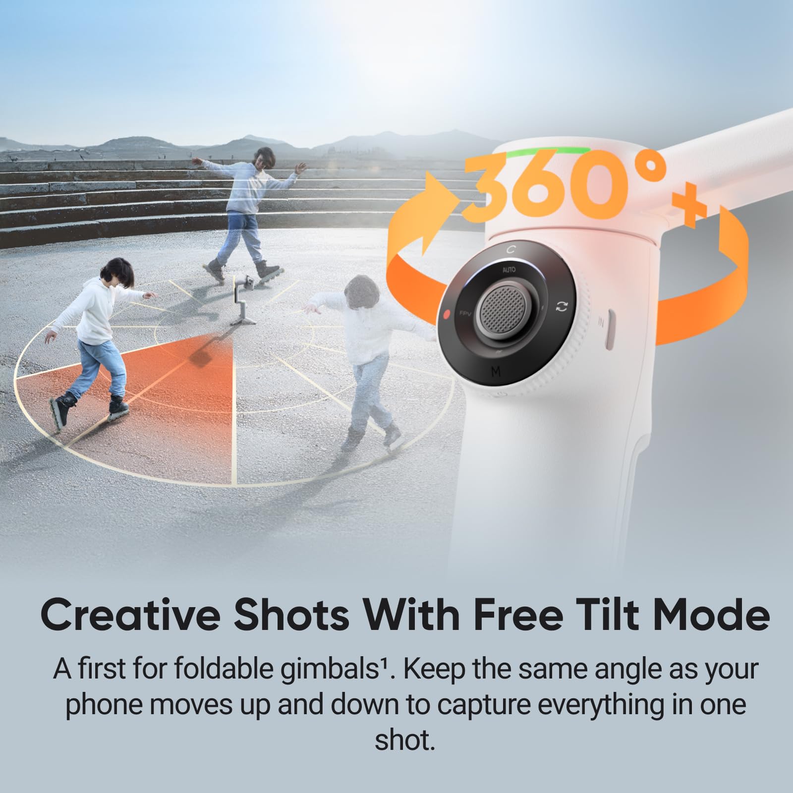 Insta360 Flow 2 Pro Grey - Foldable AI Phone Gimbal, Track in 200+ Apps with Apple DockKit, Multi-Person Tracking, 360º Pan Tracking, Built-in Tripod/Selfie Stick, iPhone/Android Portable Stabilizer