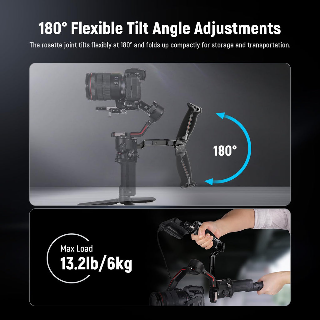 NEEWER Adjustable Sling Handle Grip Compatible with DJI Ronin RS4 RS3 Mini RS 3 Pro RS 2 RSC 2 Gimbal Stabilizer for Low Angle Shot, Max Load 13.2lb, ST49