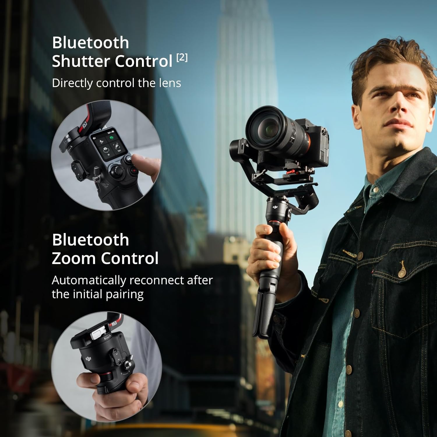 DJI RS 3 Mini, 3-Axis Gimbal Stabilizer for Cameras Canon/Sony/Panasonic/Nikon/Fujifilm, 2 kg (4.4 lbs) Tested Payload, Camera Stabilizer, Camera Gimbal with Native Vertical Shooting