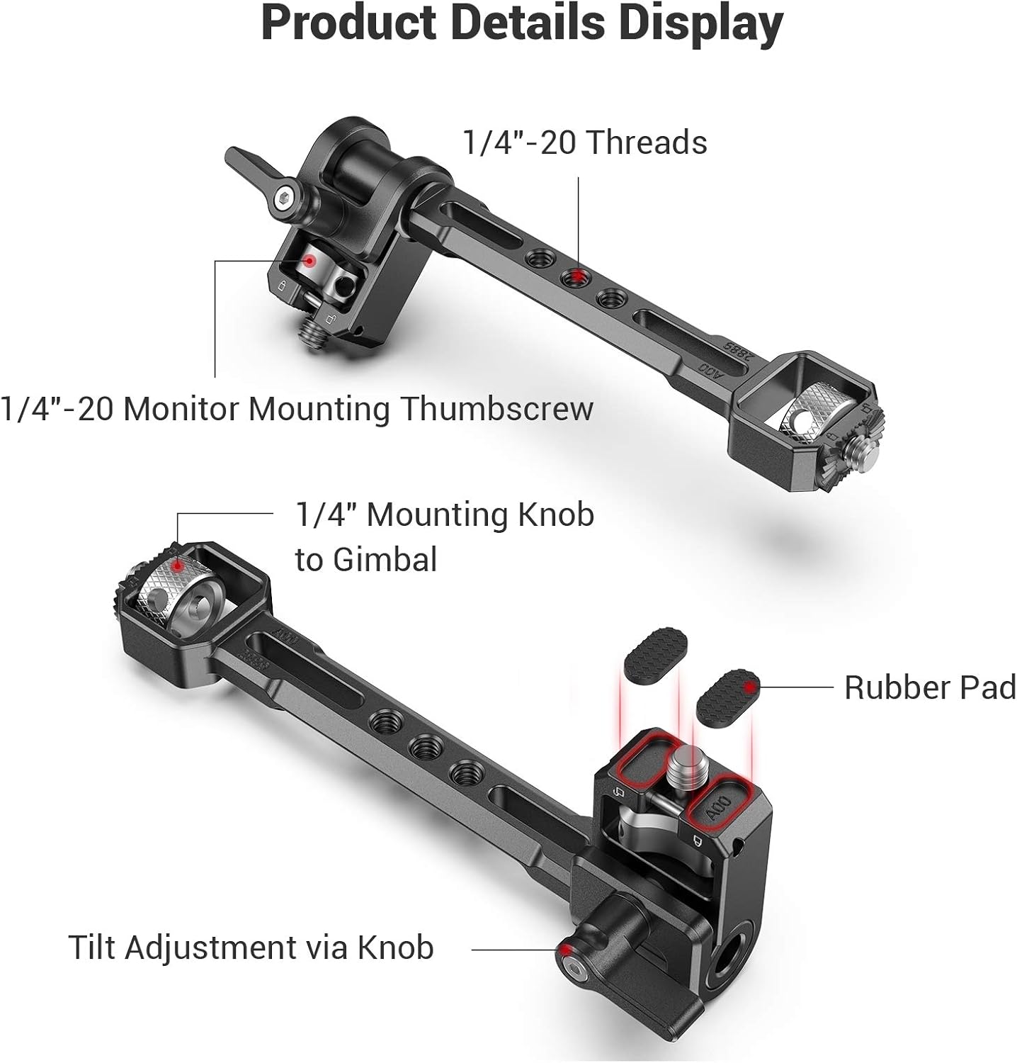SMALLRIG Adjustable Camera Monitor Mount for DJI Ronin-S/Ronin-SC & ZHIYUN Crane 2S/Crane 3/3S/WEEBILL-S & MOZA AirCross 2 Gimbals - 2889