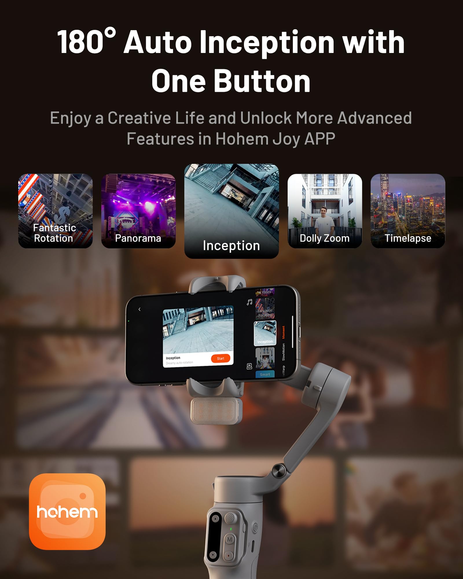 Hohem iSteady X3 Gimbal Stabilizer for iPhone, Foldable Phone Gimbal Object Tracking, Remote Control, 3-Axis Phone Stabilizer Built-in Extendable Rod & Tripod, Fill Light for Video Recording, YouTube
