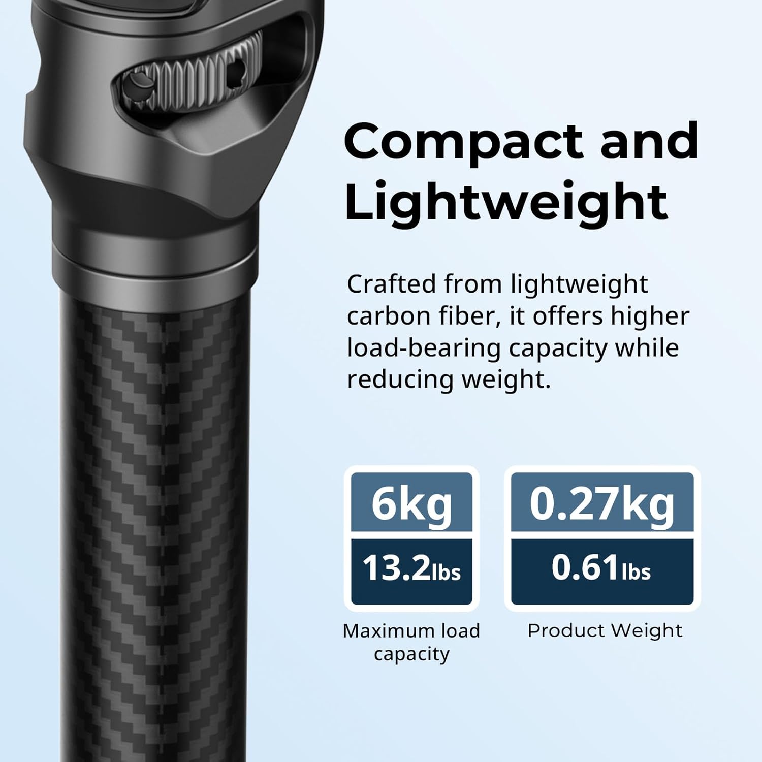 SmallRig Gimbal Extension Pole, 15" / 37cm Carbon Fiber Stabilizer Extension Arm with Anti-Deflection Baffle and 1/4-20" Screw for DJI RS 4 Mini/RS 4 / RS 4 Pro/RS 3 / RS 3 Pro/RS 3 mini/RS 2