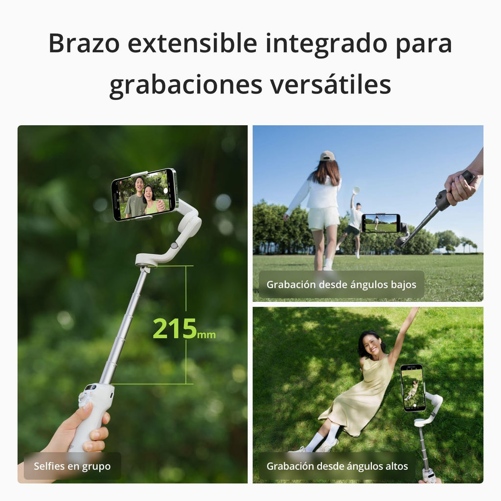 DJI Osmo Mobile 6 Gimbal Stabilizer for Smartphones, 3-Axis Phone Gimbal, Built-In Extension Rod, Object Tracking, Portable and Foldable, Vlogging Stabilizer, YouTube TikTok, Slate Gray