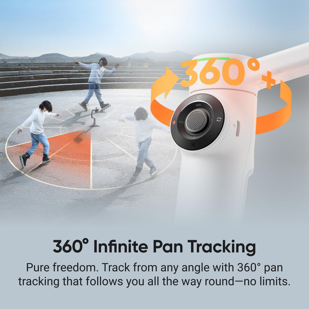 Insta360 Flow 2 Pro Grey - Foldable AI Phone Gimbal, Track in 200+ Apps with Apple DockKit, Multi-Person Tracking, 360º Pan Tracking, Built-in Tripod/Selfie Stick, iPhone/Android Portable Stabilizer