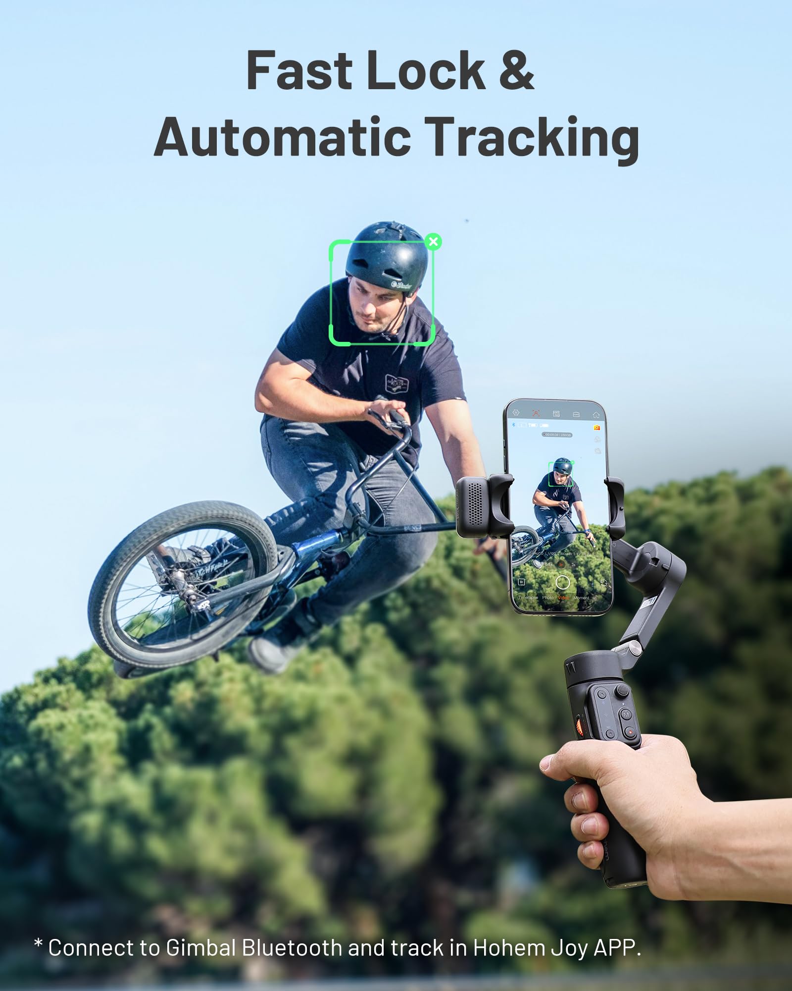 Hohem iSteady X3 Gimbal Stabilizer for iPhone, Foldable Phone Gimbal Object Tracking, Remote Control, 3-Axis Phone Stabilizer Built-in Extendable Rod & Tripod, Fill Light for Video Recording, YouTube