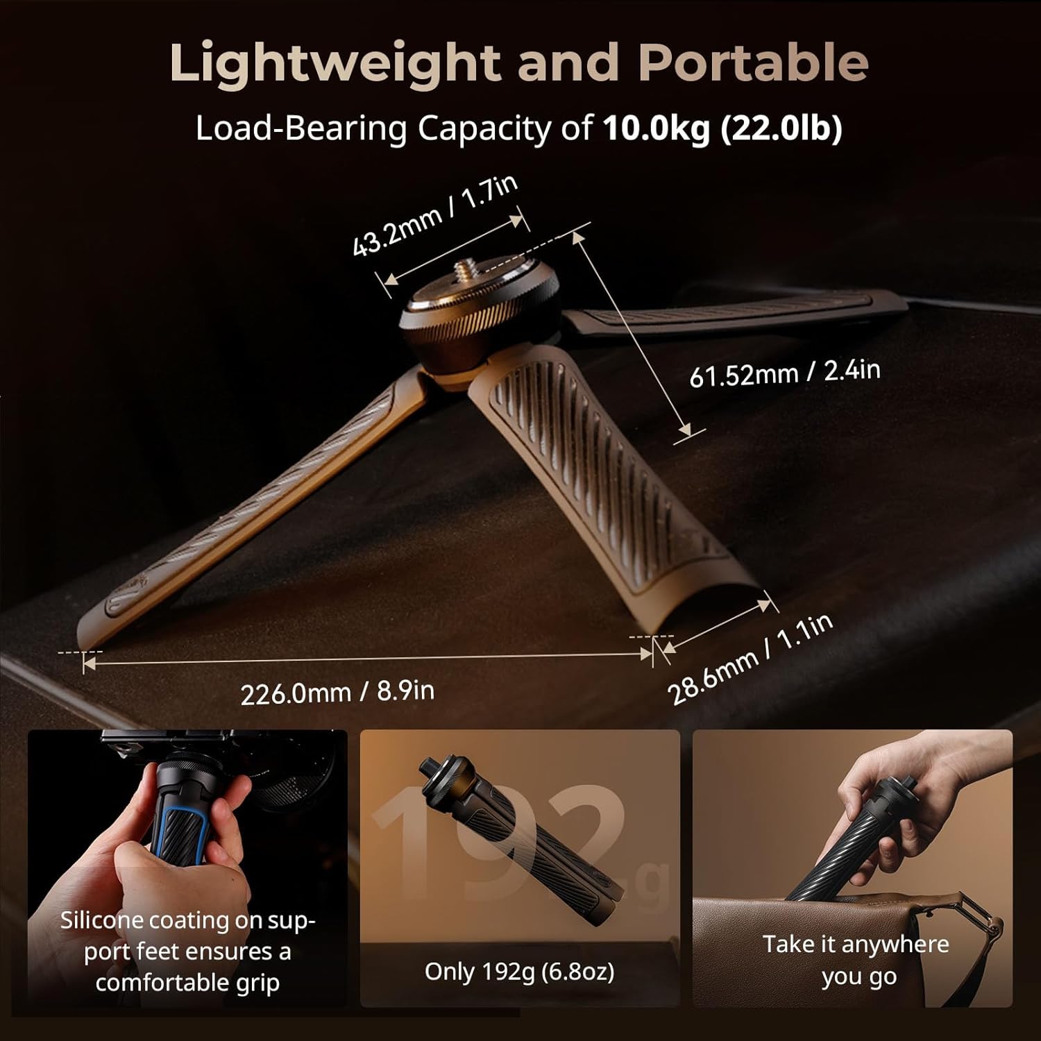 SmallRig Mini Tripod, Mini Quick Release Tripod, Universally Compatible with 1/4"-20 Screw Mount for Stabilizers, Camera, Cage - 4117