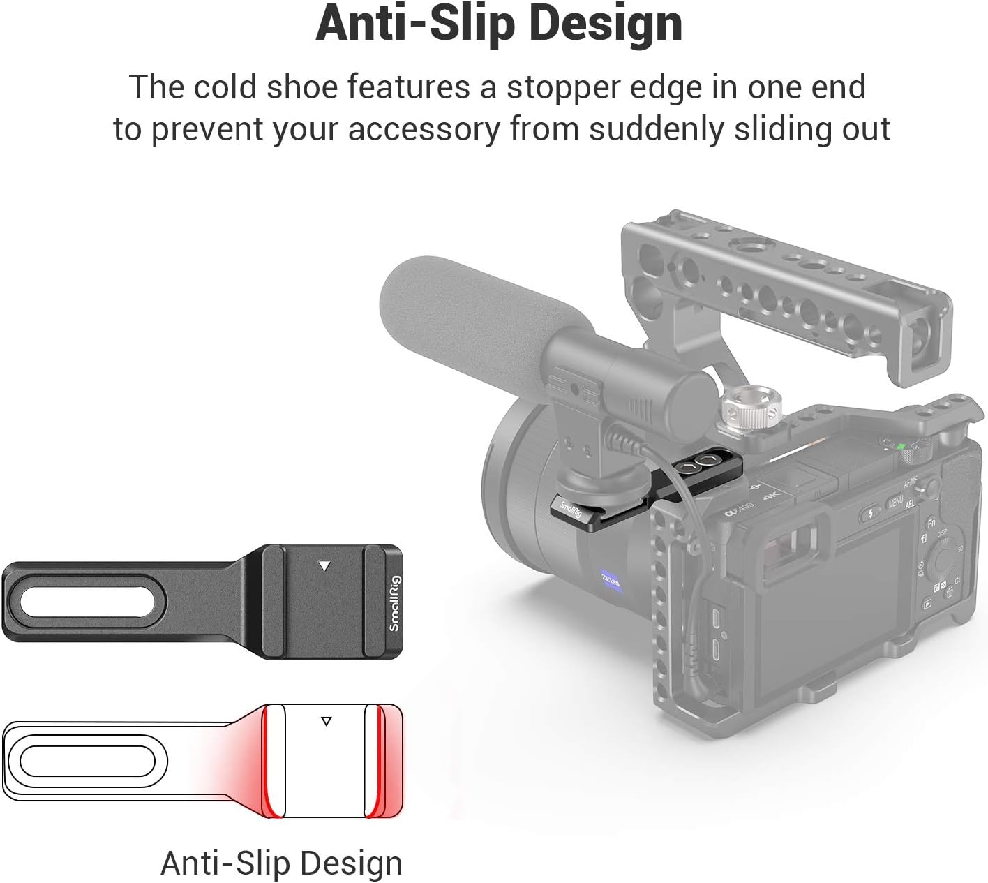 SmallRig Cold Shoe Extension, Outrigger Shoe Mount Adapter for Microphone, EVF and Camera Accessories - 2879