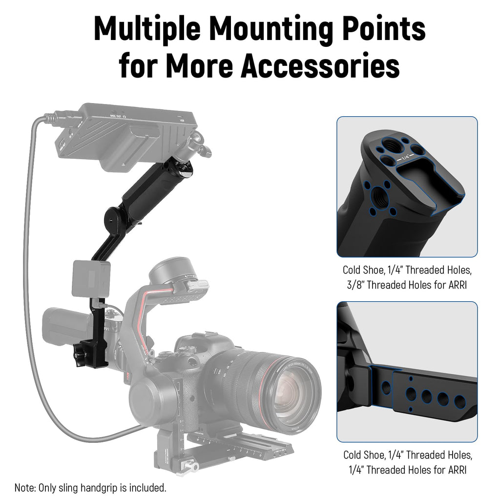 NEEWER Adjustable Sling Handle Grip Compatible with DJI Ronin RS4 RS3 Mini RS 3 Pro RS 2 RSC 2 Gimbal Stabilizer for Low Angle Shot, Max Load 13.2lb, ST49