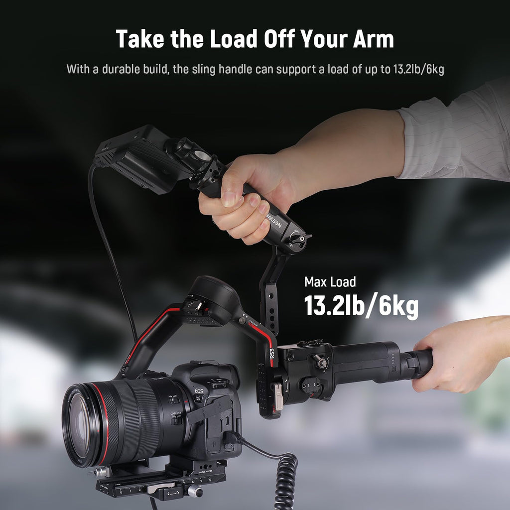 NEEWER Adjustable Sling Handle Grip Compatible with DJI Ronin RS4 RS3 Mini RS 3 Pro RS 2 RSC 2 Gimbal Stabilizer for Low Angle Shot, Max Load 13.2lb, ST49