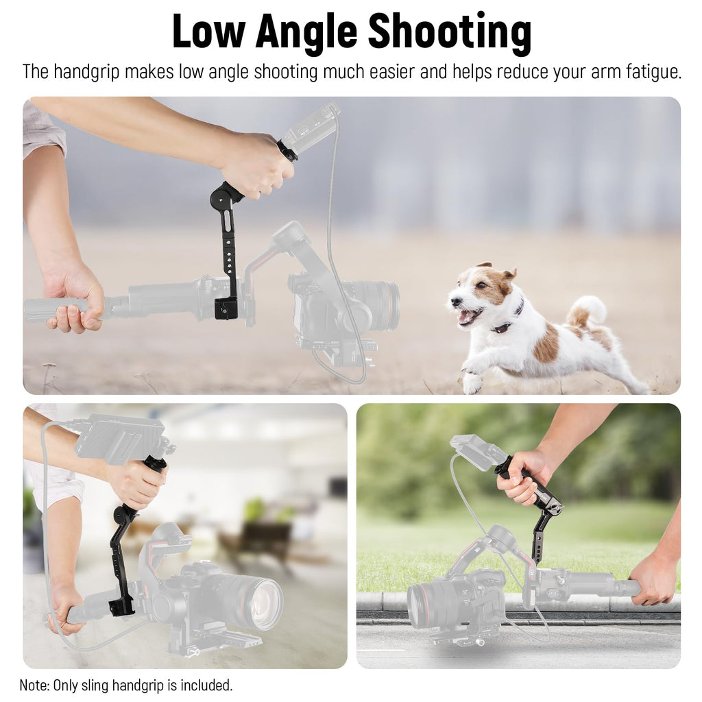 NEEWER Adjustable Sling Handle Grip Compatible with DJI Ronin RS4 RS3 Mini RS 3 Pro RS 2 RSC 2 Gimbal Stabilizer for Low Angle Shot, Max Load 13.2lb, ST49