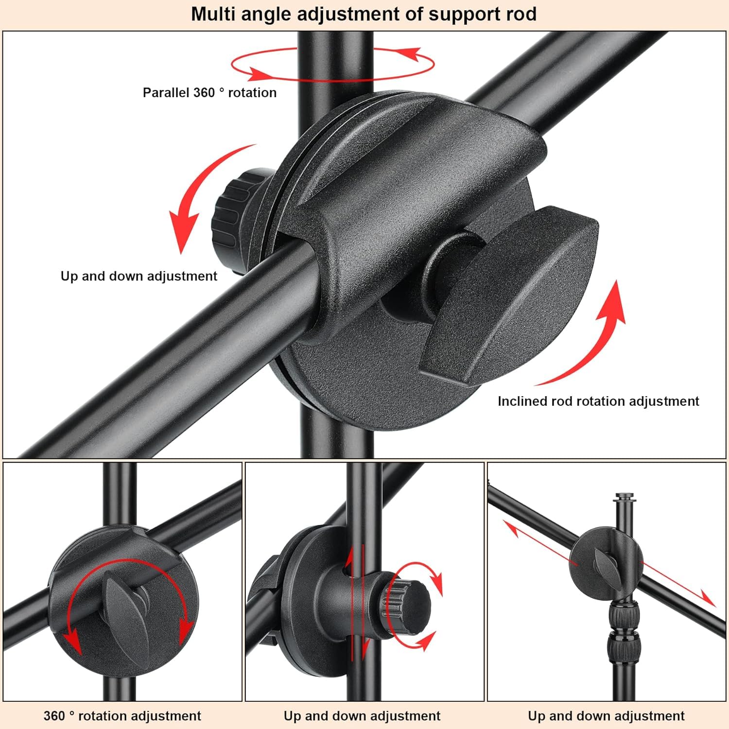 2in1 Ergonomic Portable Action Camera+Smartphone SYN Hand Grip Stabilizer Combo Mount Video Vlogging Rig Holder Kit for GoPro iPhone Interview Travel YouTube Tiktok Streaming-Mic+Light Adapter