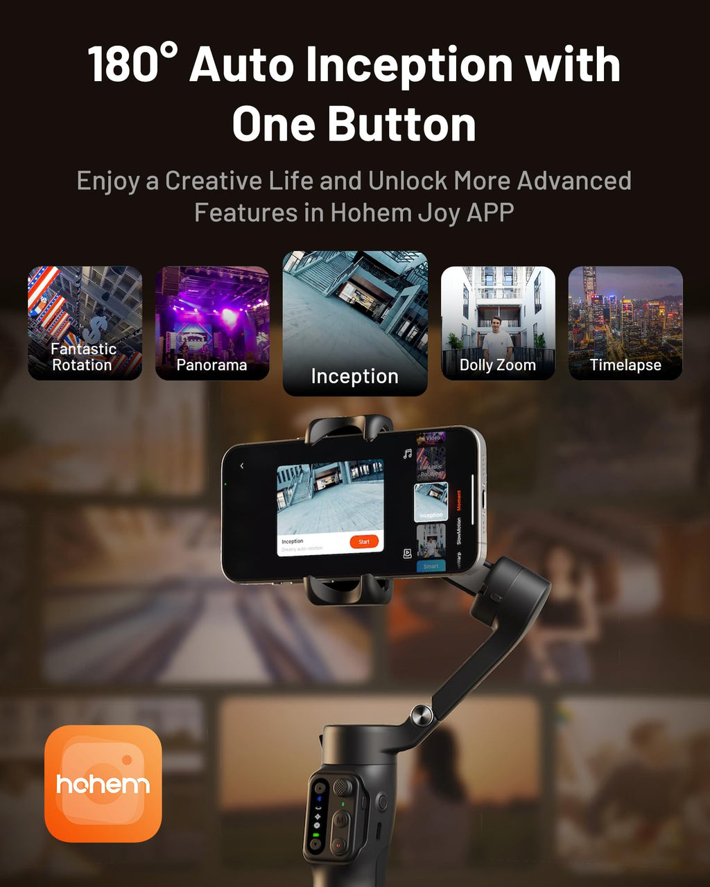 Hohem iSteady X3 Gimbal Stabilizer for iPhone, Foldable Phone Gimbal Object Tracking, Remote Control, 3-Axis Phone Stabilizer Built-in Extendable Rod & Tripod, Fill Light for Video Recording, YouTube