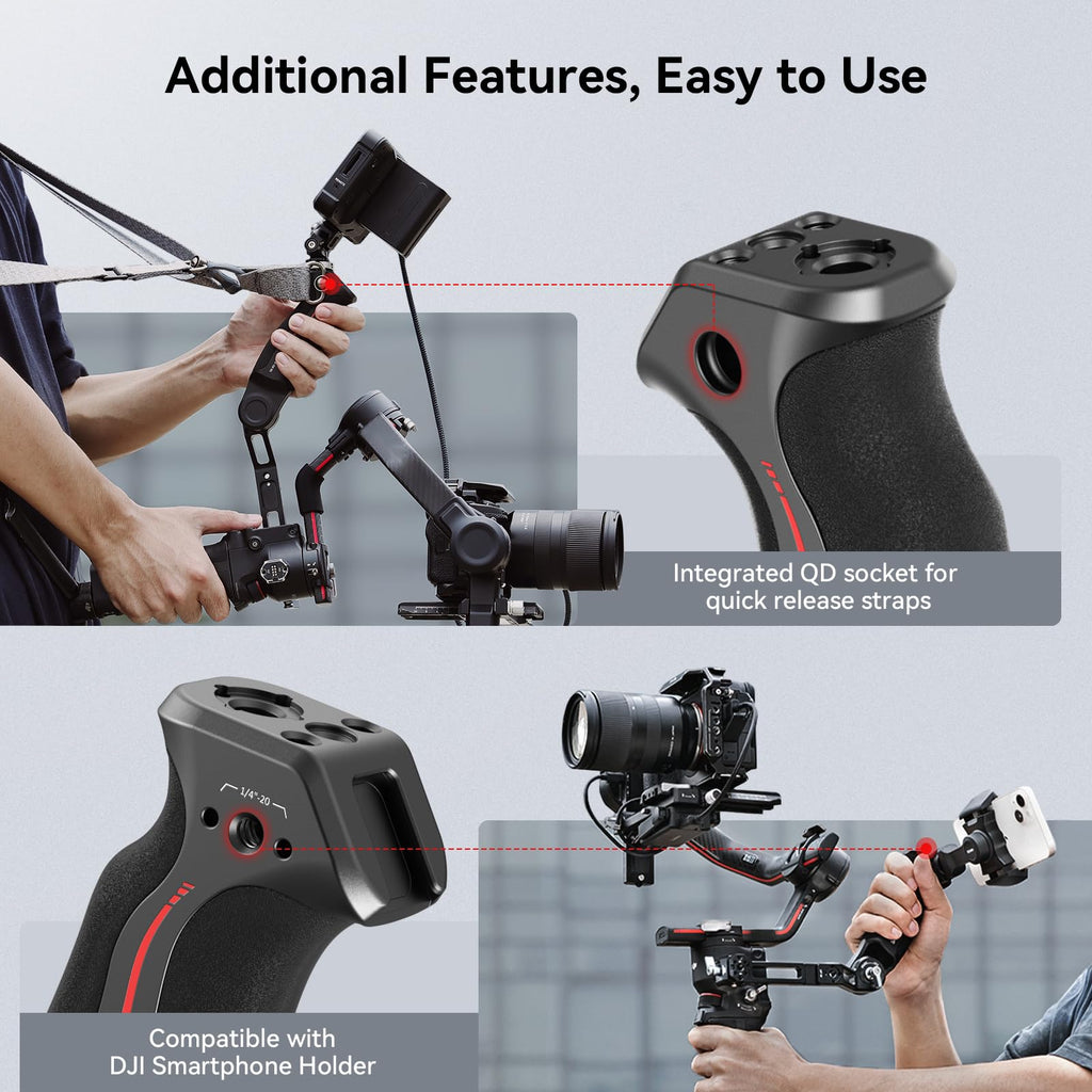 SmallRig Adjustable Sling Handgrip Gimbal Sling Handle for DJI RS 4 Mini, RS 4, RS 4 Pro, RS 3 Mini, RS 3, RS 3 Pro, RS 2, RSC 2 Stabilizer, 13.2lb Load, Ergonomic Grip for Low Angle Shots
