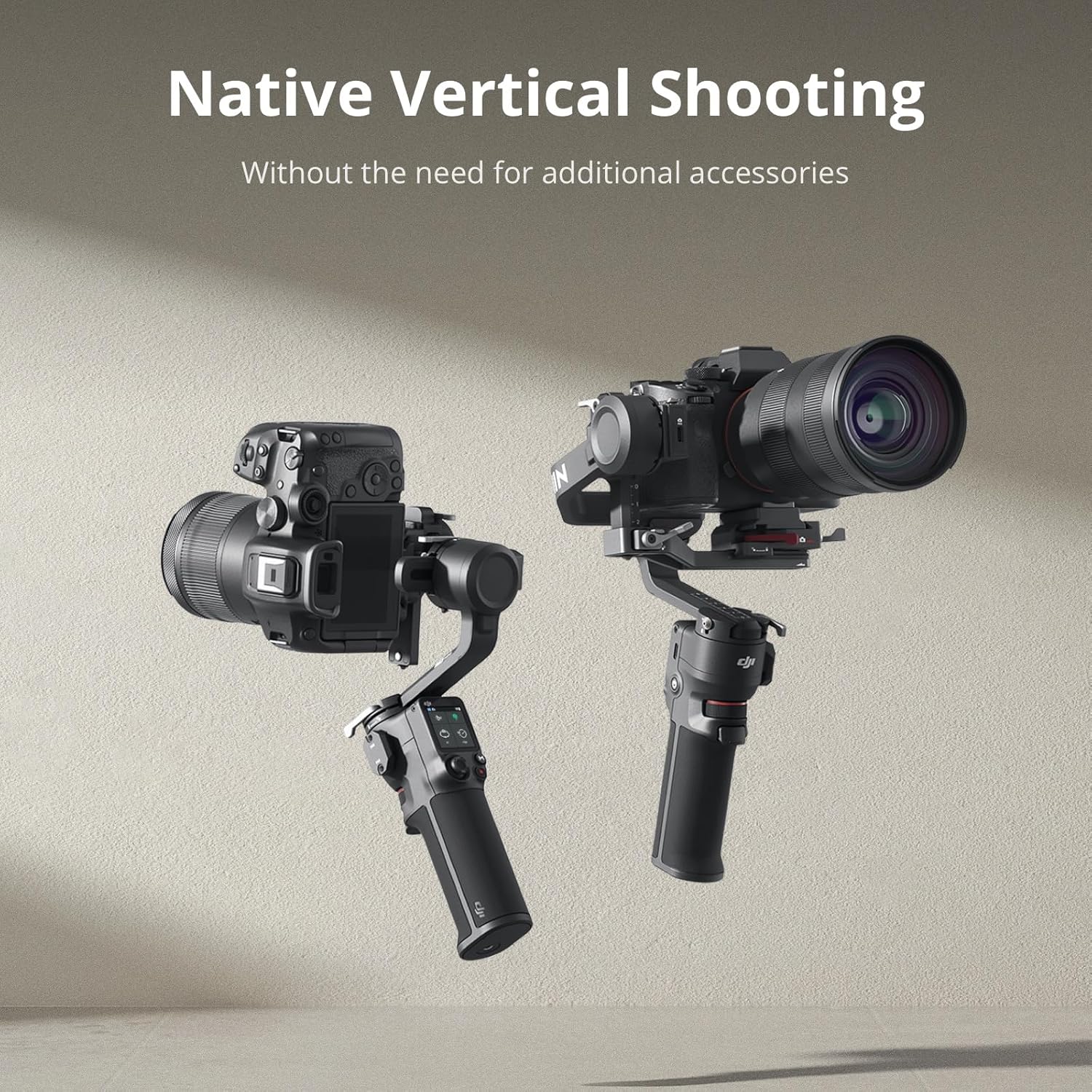 DJI RS 3 Mini, 3-Axis Gimbal Stabilizer for Cameras Canon/Sony/Panasonic/Nikon/Fujifilm, 2 kg (4.4 lbs) Tested Payload, Camera Stabilizer, Camera Gimbal with Native Vertical Shooting