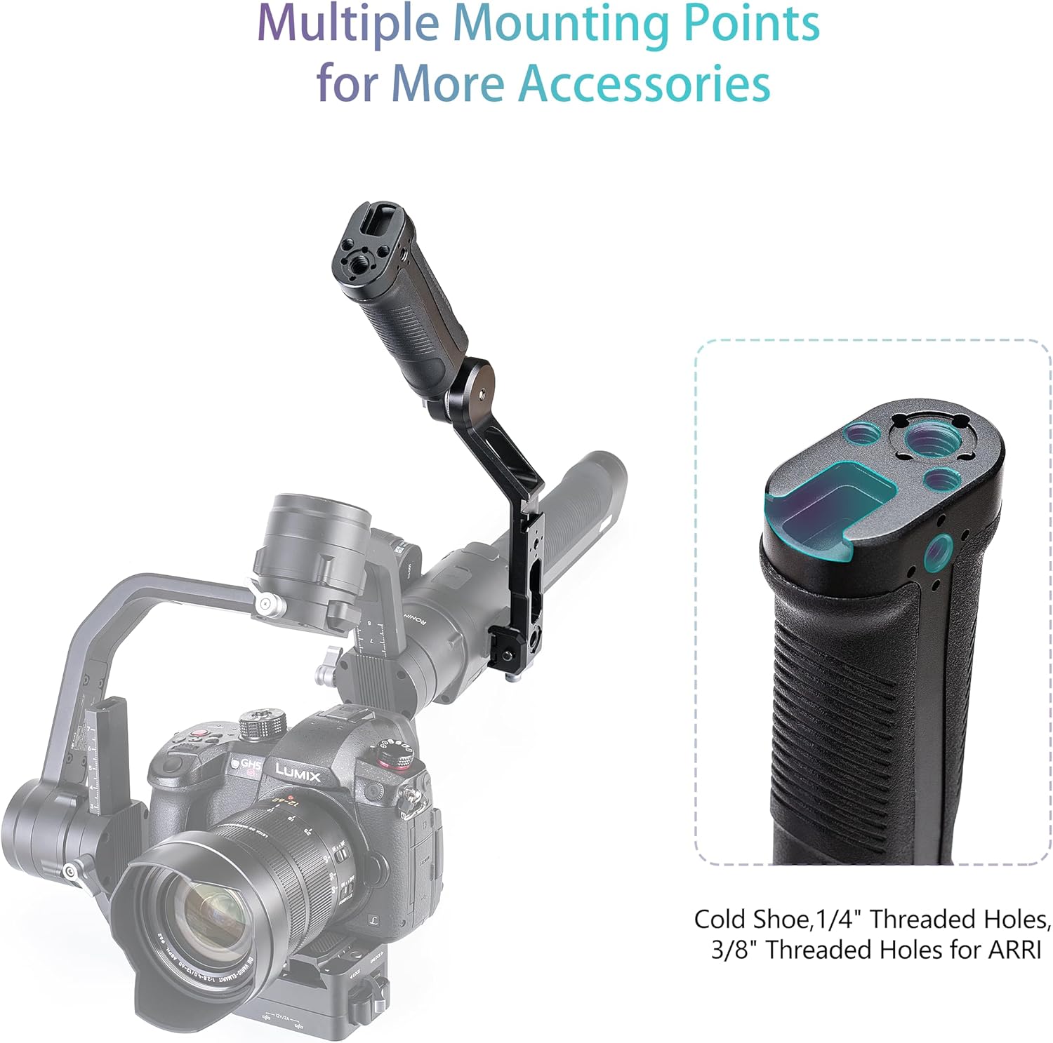 Zeadio Gimbal Sling Handgrip Handle Compatible with DJI RS 2 RSC 2 RS 3 RS 3 Pro Stabilizer, 17.6lb/8kg Load, Ideal for Low Angle Shots