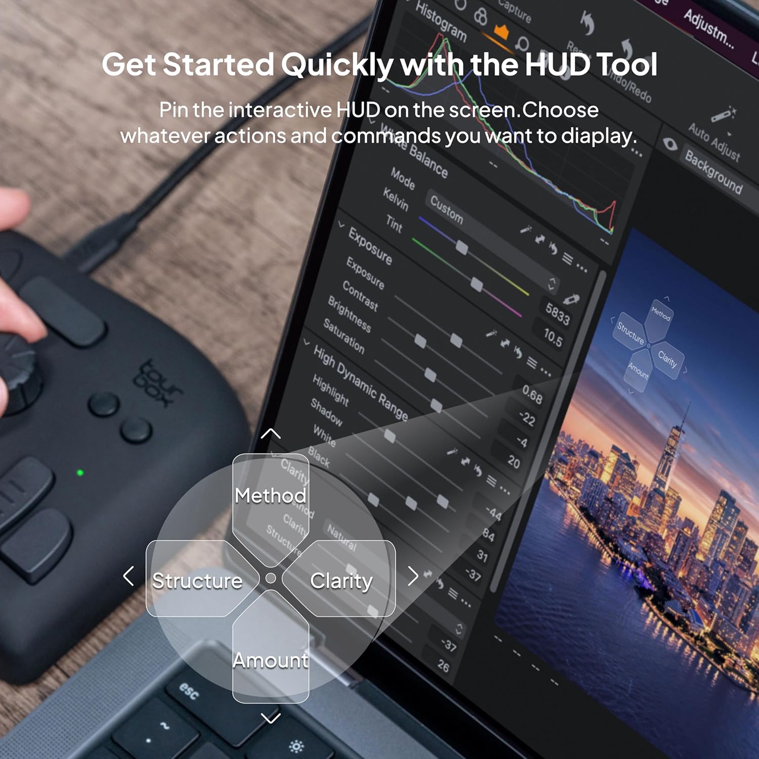 TourBox NEO - Custom Controller for Photo Video Editing, Color Grading, Illustration, MacOS/Windows, Photoshop Lightroom Davinci Resolve After Effects Premiere Final Cut Pro Programmable Keyboard