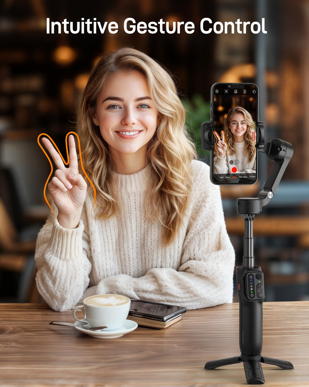 hohem iSteady X3 SE Gimbal Stabilizer for iPhone, Phone Stabilizer with Detachable Remote Control, Portable Foldable 3-Axis Phone Gimbal for Android & iPhone 16 15 Pro Max, Ideal for Travel Vlogging